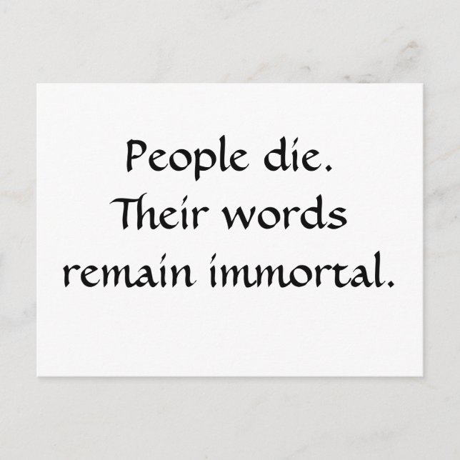 Immortal Words Postcard (Front)