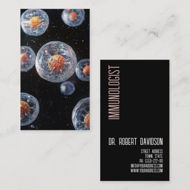Immunologist Allergist Doctor Medical Modern Bold Business Card (Front/Back)
