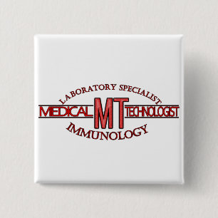 IMMUNOLOGY SPECIALIST MT MEDICAL TECHNOLOGIST 15 CM SQUARE BADGE