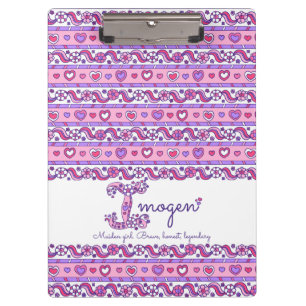 Imogen name meaning hearts letter I clipboard