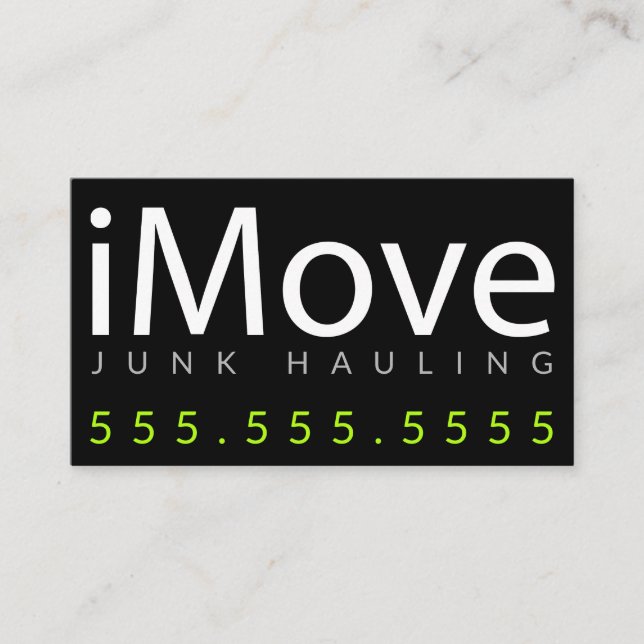 iMove. Junk Hauling or Moving Business Card (Front)