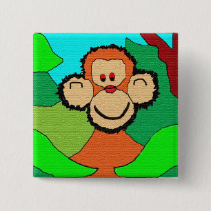 imp chimp 15 cm square badge