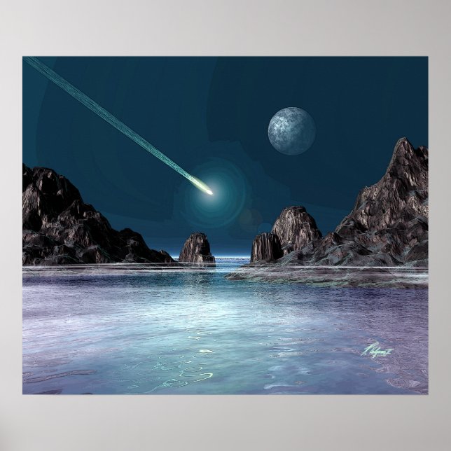 IMPACT Sci-Fi Retro Space Art Poster (Front)