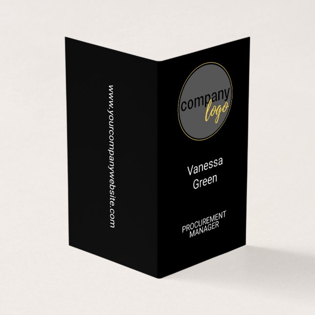IMPACTFUL BLACK COMPANY LOGO FOLDED Business Card (Outside)