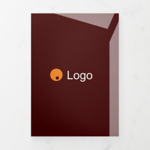 Impacty Bordeaux Corporate Flat Shapes Tri-Fold Card