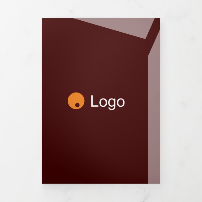 Impacty Bordeaux Corporate Flat Shapes Tri-Fold Card (Cover)