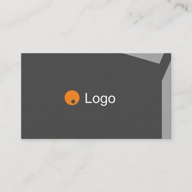 Impacty Grey Corporate Flat Shapes Business Card (Front)
