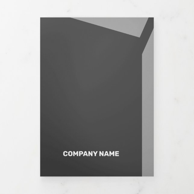 Impacty Grey Corporate Flat Shapes Tri-Fold Card (Cover)