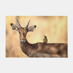 Impala and Oxpecker Bird in Africa Doormat