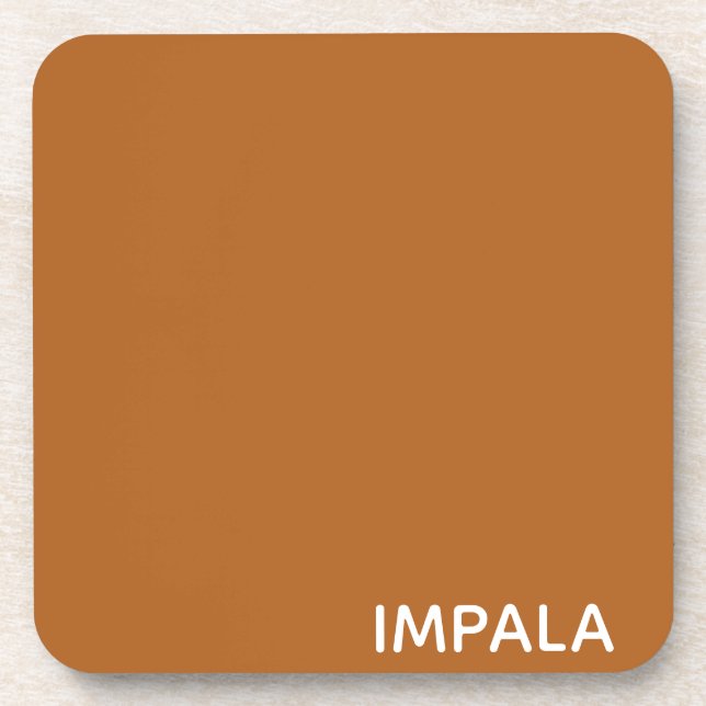 Impala brown colour name coaster (Front)