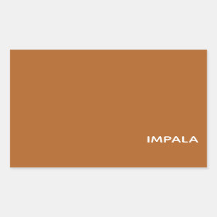 Impala brown colour name rectangular sticker