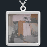 Impasto Abstract I Silver Plated Necklace<br><div class="desc">Home Décor</div>