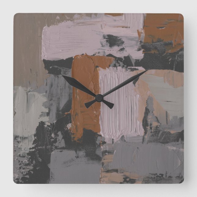 Impasto Abstract I Square Wall Clock (Front)