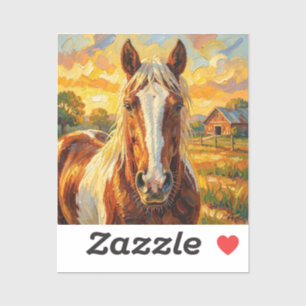 Impasto Horse on a Farm  