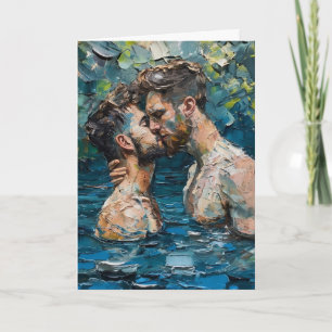 Impasto Love in Forest Clearing Card