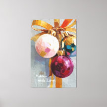 Impasto Painted Christmas Ornaments Holiday