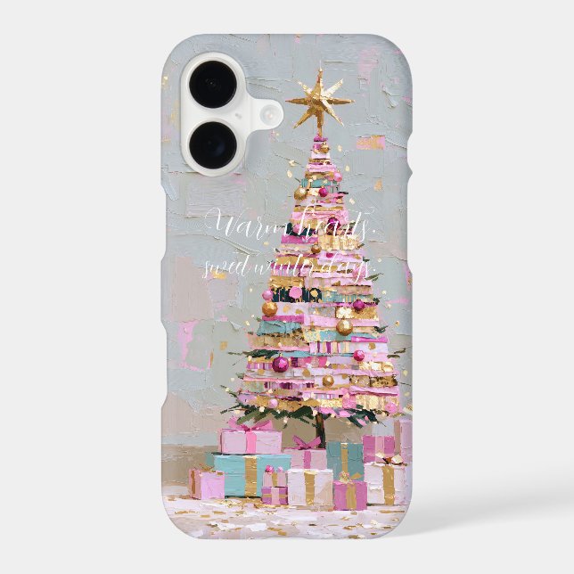 Impasto Pink and Gold Christmas Tree (Back)