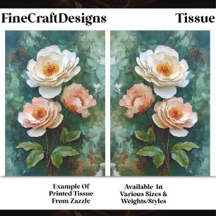 Impasto Textured Peony Style Blooms DV4B Decoupage Tissue Paper