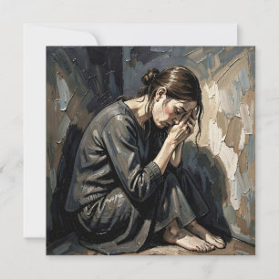 Impasto Woman   Emotional Art Card