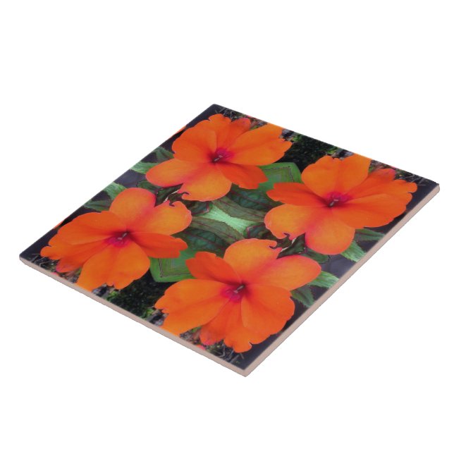 Impatiens Flower Pattern Tile (Side)