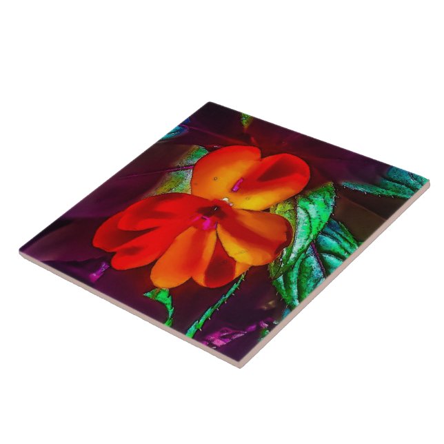 Impatiens Flower Tile (Side)