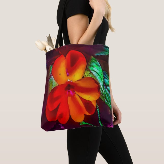 Impatiens Flower Tote Bag (Close Up)