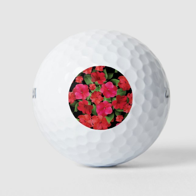 Impatiens Flowers Golf Balls (Front)