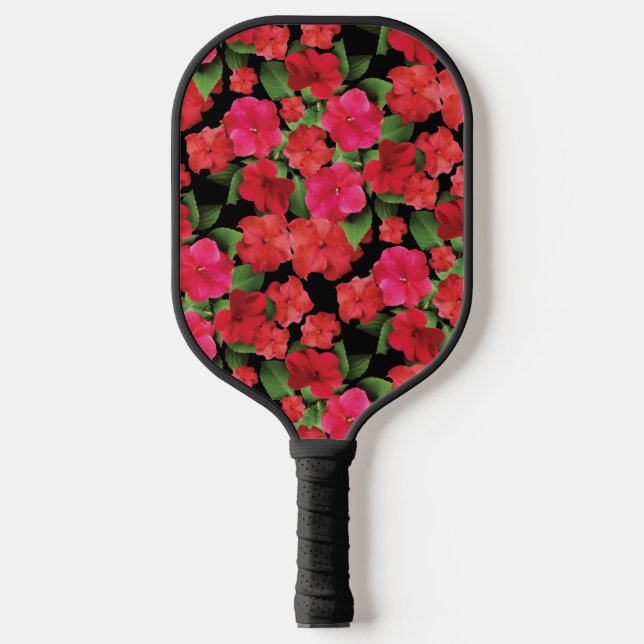 Impatiens Flowers Pickleball Paddle (Front)