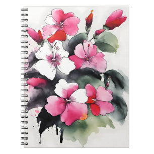 Impatiens - Watercolor flowers Notebook