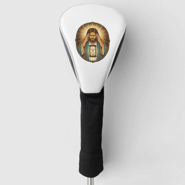 Impatient Jesus Loading Hourglass Slow Internet Te Golf Head Cover (Front)
