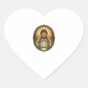 Impatient Jesus Loading Hourglass Slow Internet Te Heart Sticker