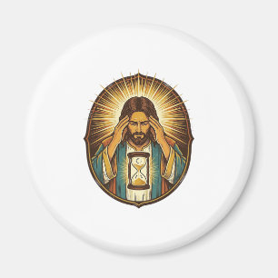 Impatient Jesus Loading Hourglass Slow Internet Te Magnet