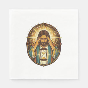 Impatient Jesus Loading Hourglass Slow Internet Te Napkin
