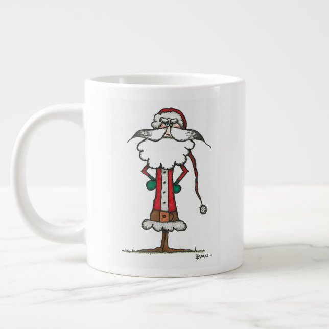 Impatient Santa Large Coffee Mug (Left)