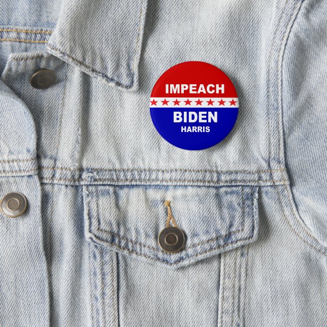 Impeach Biden Harris 6 Cm Round Badge (In Situ)