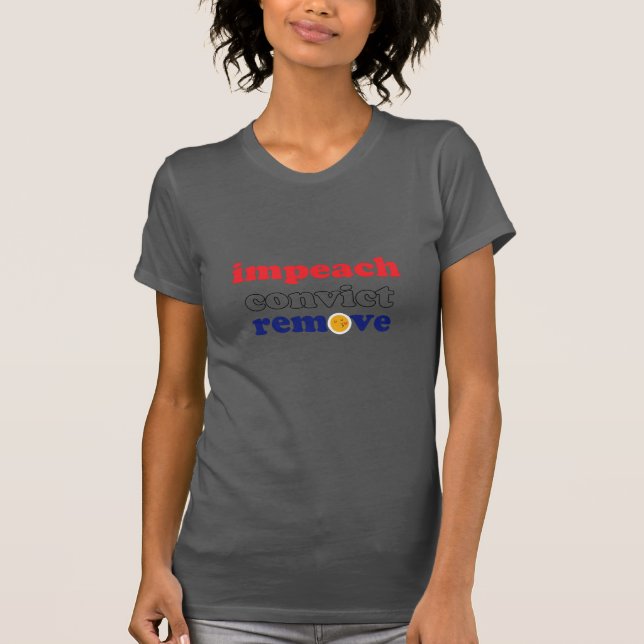 Impeach Convict Remove Smile grey T-Shirt (Front)