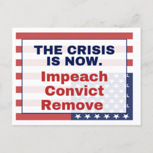 Impeach Remove Convict SOS Upside Down Flag Postcard