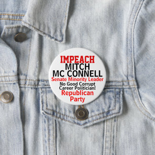 Impeach Senate Mc Connell Republican Party 7.5 Cm Round Badge