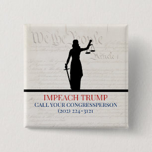 Impeach Trump Call Congress Lady Justice 15 Cm Square Badge