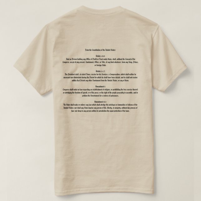 Impeach Trump Constitution T-Shirt (Design Back)
