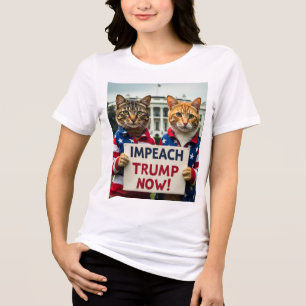 Impeach Trump Now Two Cats Tri-Blend Shirt