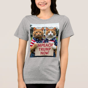 Impeach Trump Now Two Cats Tri-Blend Shirt
