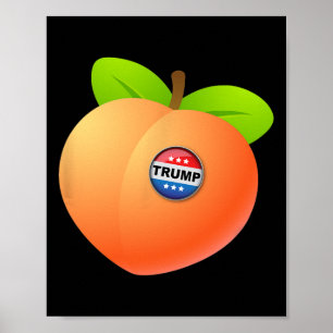 Impeach Trump - Peach With Trump Button Anti Trump Poster