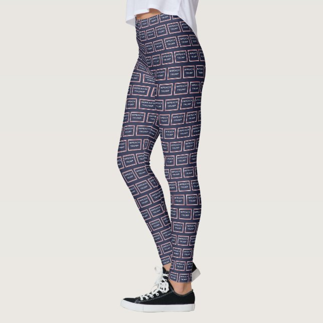 Impeach Trump Protest Horizontal Pattern Politics Leggings (Left)