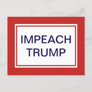 Impeach Trump Red and White Postcard