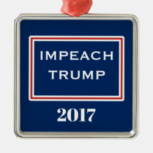 Impeach Trump Red White Blue Template Metal Tree Decoration