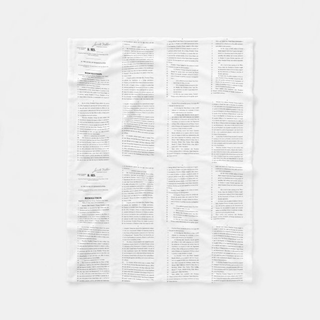 Impeachment Articles Fleece Blanket (Front)