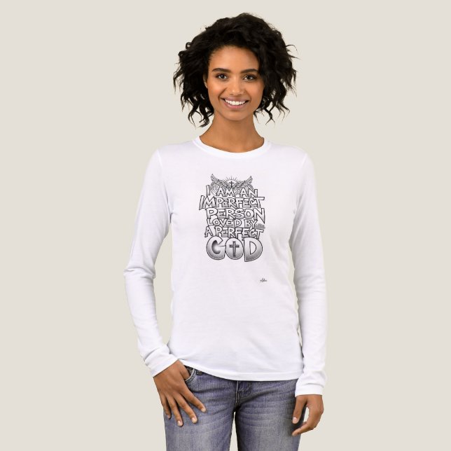 Imperfect Person Perfect God Long Sleeve Tri-Blend Shirt (Front Full)