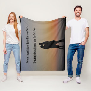 Imperfections Perfect Love Med w/ Black Background Fleece Blanket
