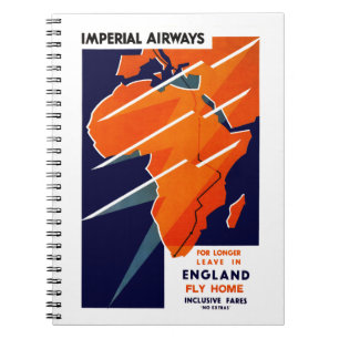 Imperial Airways Africa Spiral Notebook